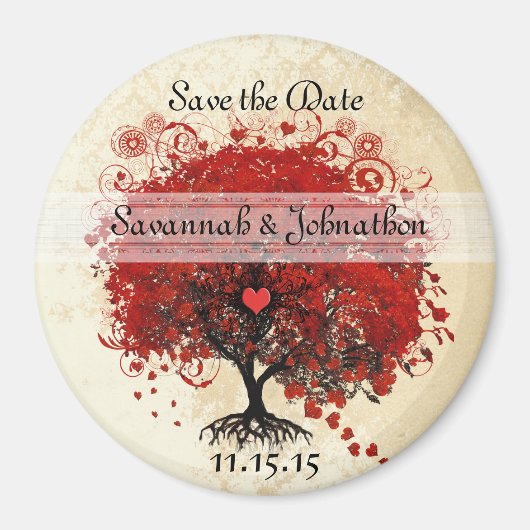 Aimants de sauvegarde de date en damas d'arbre de (Devant)