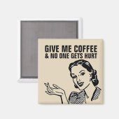 AIMANTS RÉTRO MÉNAGÈRE CAFÉ (Recto/Verso)