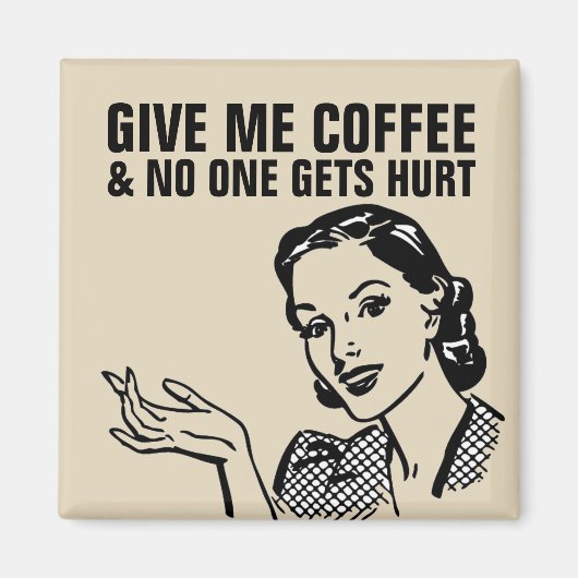 AIMANTS RÉTRO MÉNAGÈRE CAFÉ (Devant)