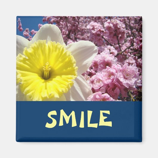 Aimants SMILE Jonquilles Fleurs Blossoms Roses (Devant)
