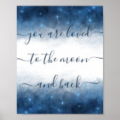 Aimé À La Lune Et À L'Arrière Galaxie Poster De Su (Devant)