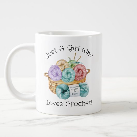 Aime Crochet Personnalisé Géant Mug Café (Gauche)