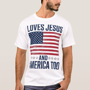 Aime Jésus et l'Amérique aussi T-shirt chrétien pa