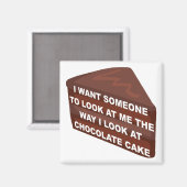 Aime-moi comme un gâteau au chocolat Aimant de fri (Recto/Verso)