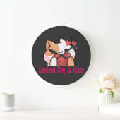 "Aimé par un chat horloge murale kawaii chat" (Maison)
