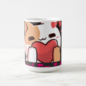 "Aimé par un chat Kawaii Chat Tasse noire" (Centre)