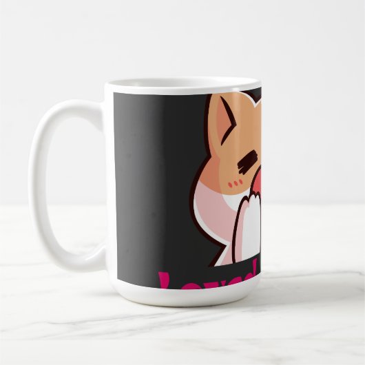 "Aimé par un chat Kawaii Chat Tasse noire" (Gauche)