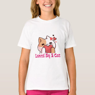 "Aimé par un chat mignon cœur t-shirt pour enfants