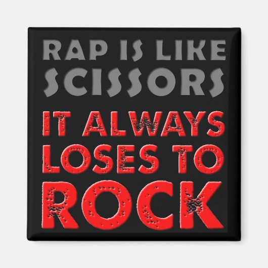 Aimé Rap Contre Rock Ciseaux Papier Magnet Frigo D (Devant)