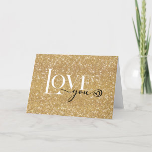 AIME-toi, avec Heart, Gold Valentines Carte de vac
