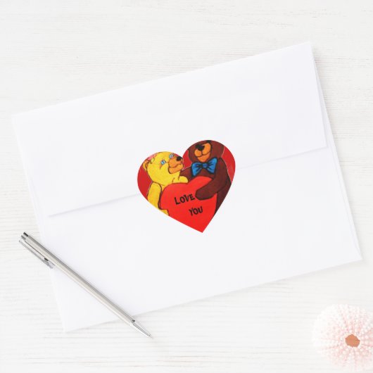 AIME-TU TEDDY OURS autocollants (Enveloppe)