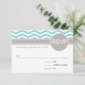 Aimee Chic Chevron RSVP | blauwgroen (Staand voorkant)