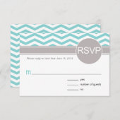 Aimee Chic Chevron RSVP | blauwgroen (Voorkant / Achterkant)
