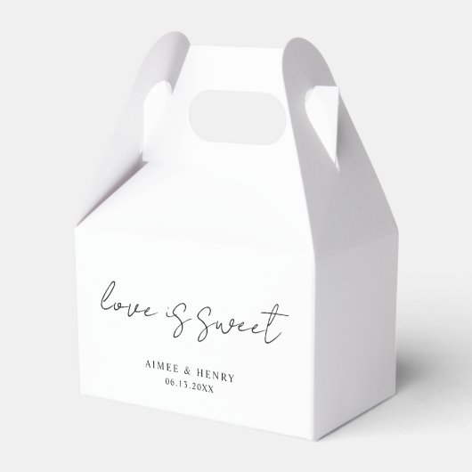 Aimee Rustic Script Modern Wedding Bedankdoosjes (Voorkant Zijde)