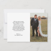 Aimee Rustic Script Modern Wedding Bedankkaart (Achterkant)