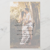 Aimee Rustic Script Modern Wedding Program (Voorkant)
