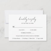 Aimee Rustic Script Modern Wedding RSVP Kaartje (Voorkant)