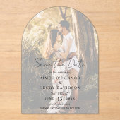 Aimee Rustic Script Modern Wedding Save the Date Acryl Uitnodigingen (Voorkant)