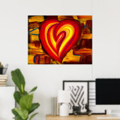 Aimer Abstraite huile de coeur Pastel Poster (Bureau à domicile)