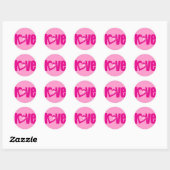Aimer autocollant rose (Feuille)