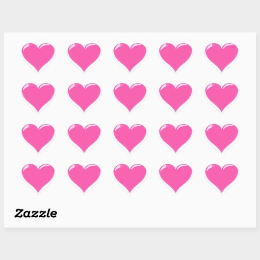 Aimer Cadeau Stickers Coeur rose (Feuille)