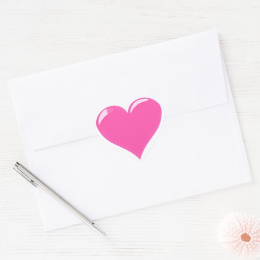 Aimer Cadeau Stickers Coeur rose (Enveloppe)