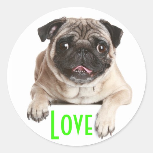 Aimer Carlin Chien Chien Chien Stickers de voeux (Devant)