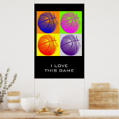 Aimer Ce Jeu Objectifs Atteindre Basketball Poster (Cuisine)