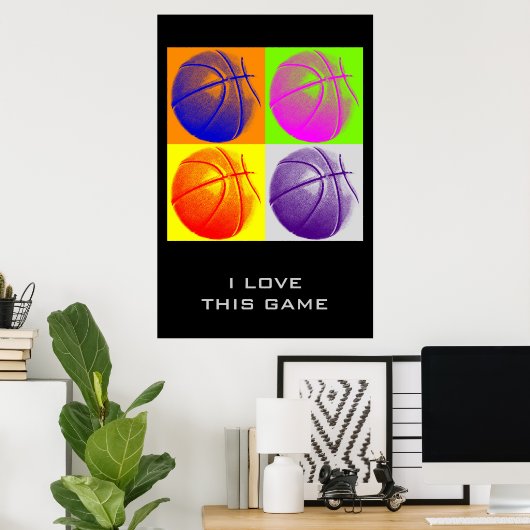 Aimer Ce Jeu Objectifs Atteindre Basketball Poster (Bureau à domicile)