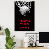 Aimer Ce Jeu Objectifs Atteindre Basketball Poster (Bureau à domicile)