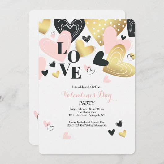 Aimer Ces Coeurs Invitation (Devant / Derrière)