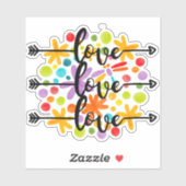 Aimer Colorful Aquarelle Flower Design Sticker (Feuille)