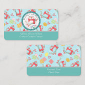 Aimer Coudre Carte de visite bleu mignon (Devant / Derrière)