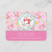 Aimer Coudre mignon Photo Carte de visite rose (Devant)