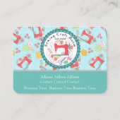 Aimer Coudre mignonne Photo Carte de visite bleu (Devant)