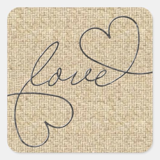 Aimer fil burlap autocollants design (Devant)