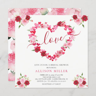 Aimer Floral Heart Invitation de douche nuptiale