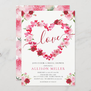 Aimer Floral Heart Invitation de douche nuptiale
