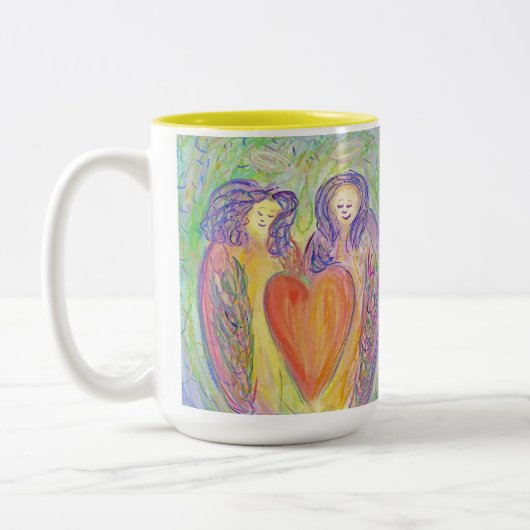 Aimer Guardian Angels Coeur Art Café Mug ou Coupe (Gauche)