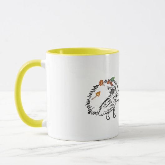 Aimer Hérisson Dessin d'automne Dessin Mug (Gauche)