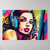 Aimer Jouer Jeux Pop Art Poster (Devant)