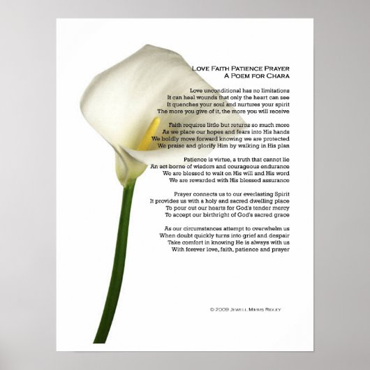 Aimer La Foi Patience Poster de prière (Devant)