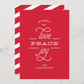AIMER LA PAIX JOIE à vous Carte de Noël (Devant / Derrière)
