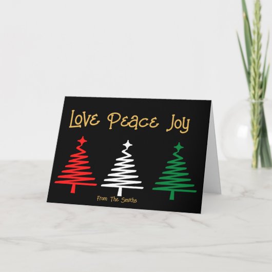 AIMER LA PAIX JOY CARTE DE NOËL PERSONNALISÉE (Devant)
