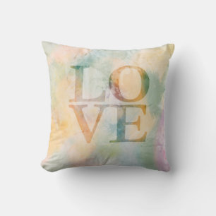 Aimer lancer oreiller couleurs douces aquarelle st