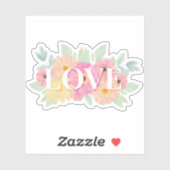 Aimer l'aquarelle autocollant floral (Feuille)