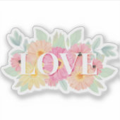 Aimer l'aquarelle autocollant floral (Devant)