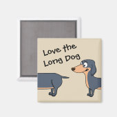 Aimer le chien long - Dachshund 2 pouces Magnet Ca (Recto/Verso)