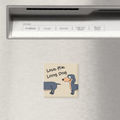 Aimer le chien long - Dachshund 2 pouces Magnet Ca (In Situ (Lave-vaisselle))