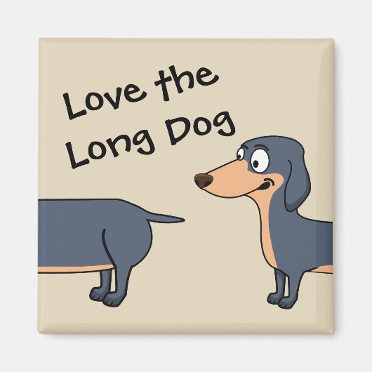 Aimer le chien long - Dachshund 2 pouces Magnet Ca (Devant)
